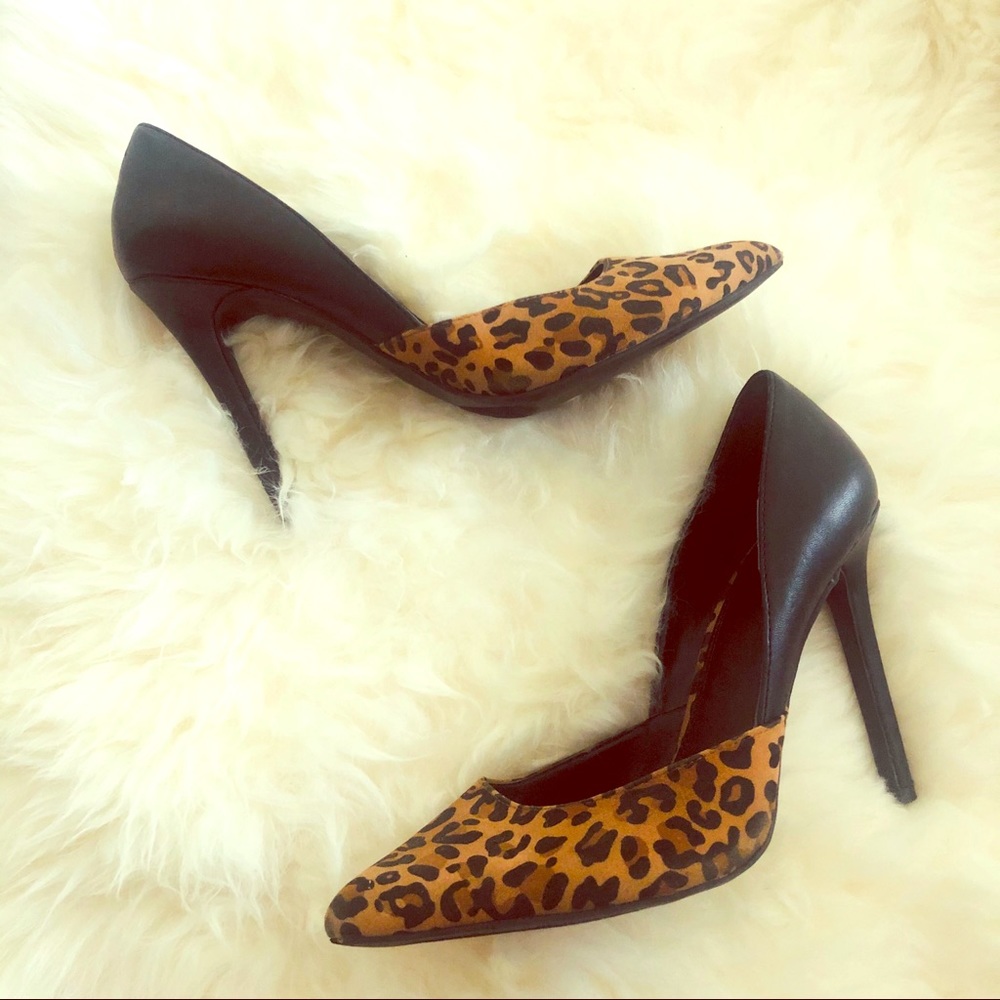Barely worn Nordstrom Black/Leopard 4” Heels